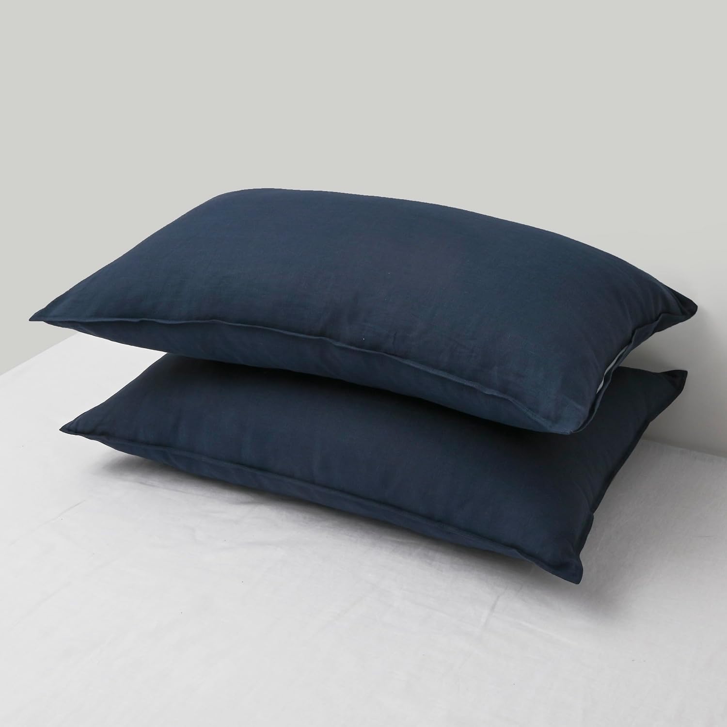Chuffed Linen Pillowcases 2 Pack 100% Linen Standard Pillow Cases, Breathable and Cooling Washed Pillowshams with Zipper Closure, 20x36 Inc…