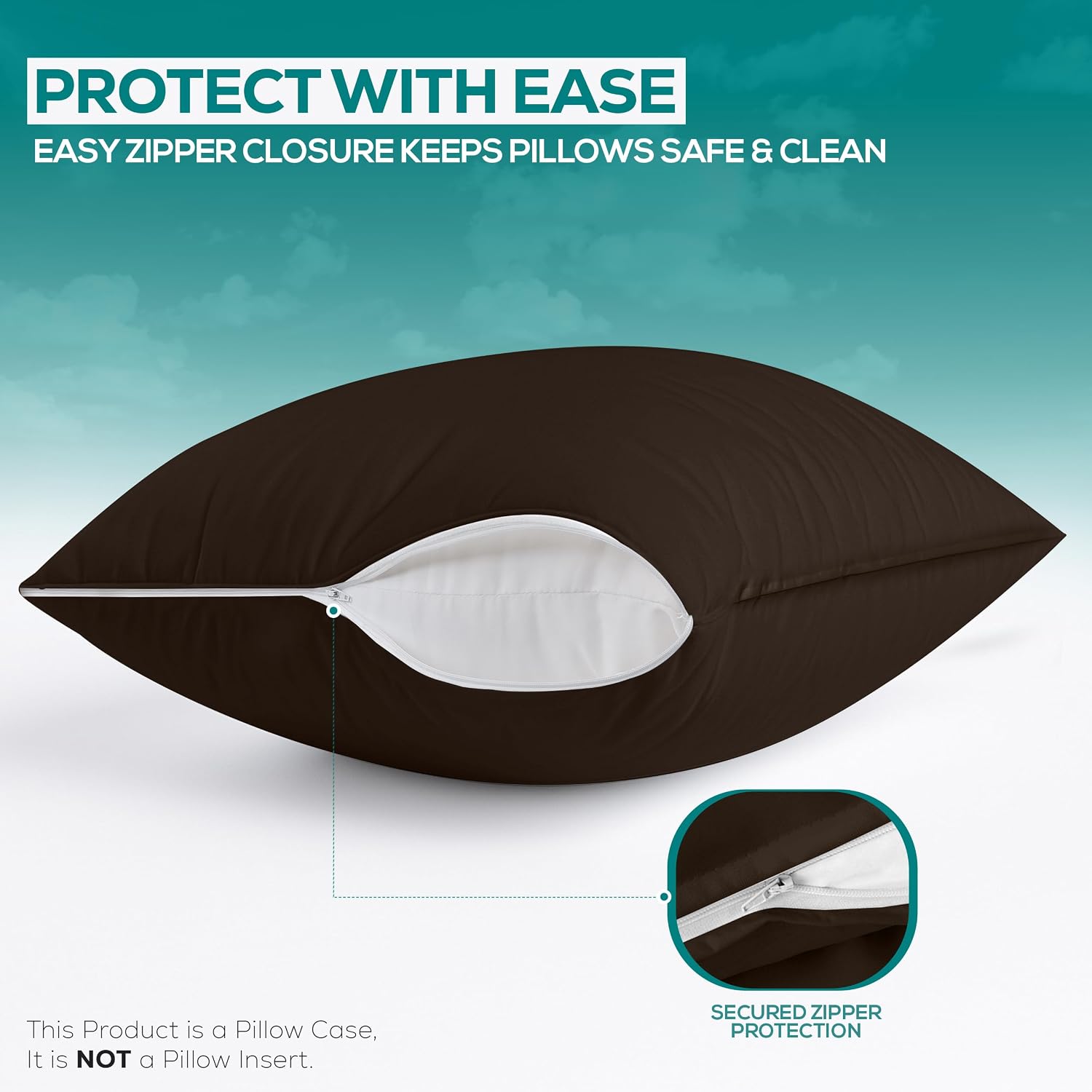 Utopiabedding Utopia Bedding 100% Waterproof Pillow Protectors with Zipper Standard Size (Set of 2), Bed Bug and Dust Mite Proof Zippered P…