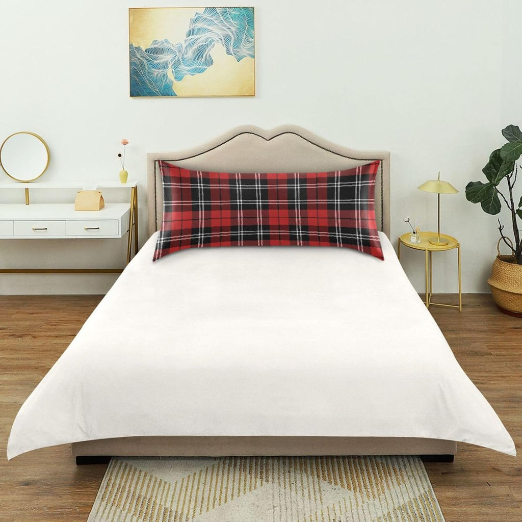 Christmas Plaid Pillow Covers Silk Pillowcase for Hair and Skin Soft Smooth Breathable Cooling Satin Pillowcase Standard Size Pillow Case…
