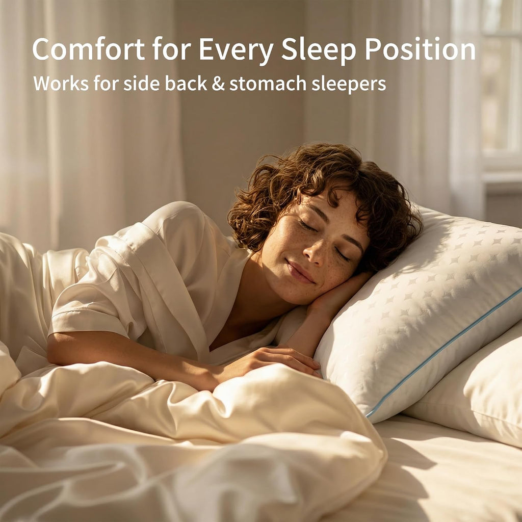 Pillows Standard Size Set of 2 – Standard Bed Pillows for Sleeping, Down Alternative Fill, Supportive Comfort, Hotel Style, Machine…