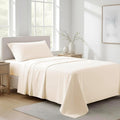 AshtonSheets 100% Organic Cotton Sheets Twin XL Size - Organic Cotton Twin XL Size Percale Weave Sheet Set (3 PC, Ivory), Soft, Cooling, Cr…