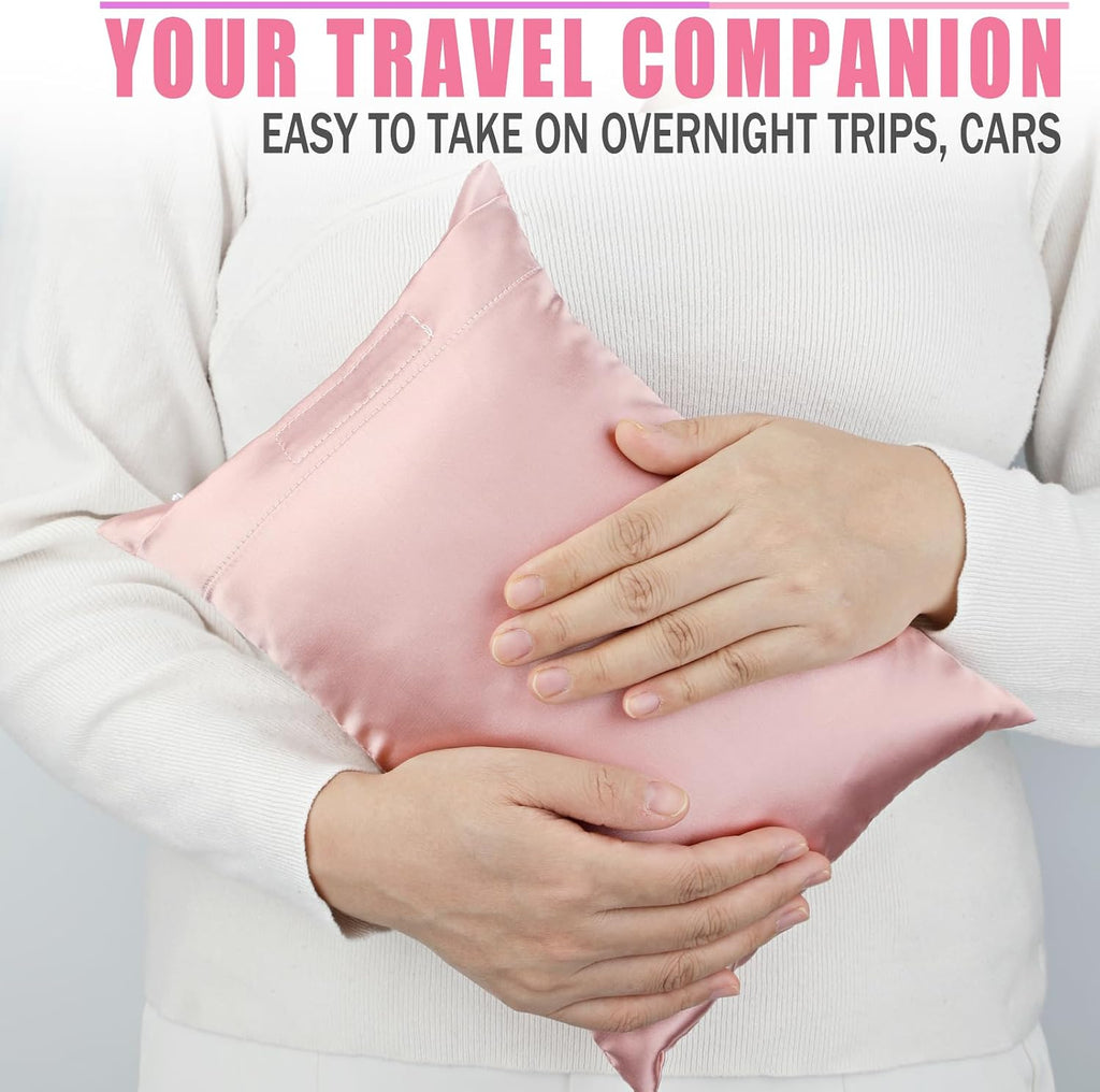 BNRendles Small Neck Pillow for Recliner Chair Neck with Removable Pillowcover Little Cervical Support Cushion Tiny Pillows Sleep Nap Satin…