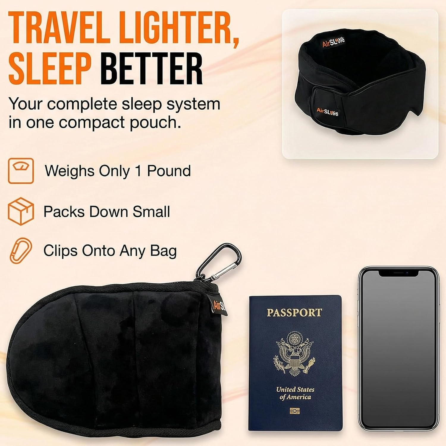 3-in-1 Airplane Sleep Support System - Integrated Plane Sleeping Accessories with Memory Foam Long Haul Flight Pillow, Adjustable Travel…