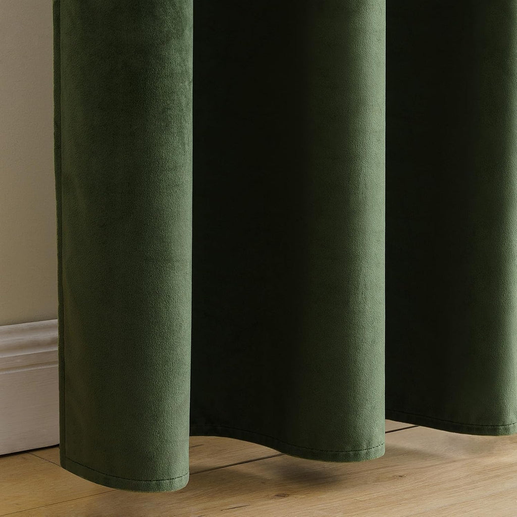 Miulee Velvet Curtains 90 inches 2 Panels - Luxury Room Darkening Curtains for Bedroom Living Room Thermal Insulated Super Soft Window Drap…