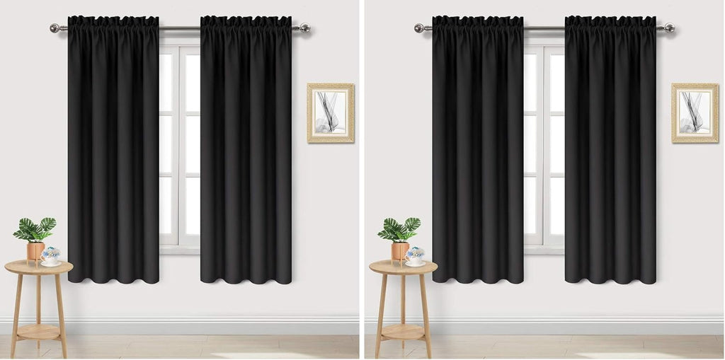 Dwcn Blackout Curtains – Thermal Insulated, Energy Saving & Noise Reducing Bedroom and Living Room Curtains, Black, W 42x L 63 Inch, Set of…