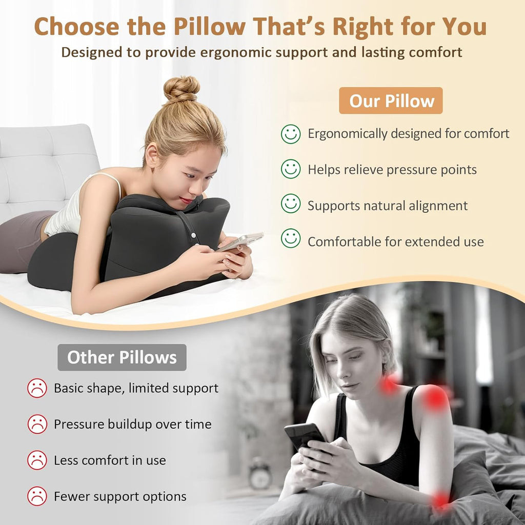 Wedge Pillow, Ergonomic Memory Foam 27° Support Cushion for Spine, Hip & Back Alignment, Positioning Pillow with Removable Cover for…