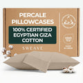 SweaveBedding 100% Egyptian Cotton Percale Pillow Cases Set - Luxurious 400 Thread Count, Breathable & Skin-Friendly Percale Pillow Cases -…