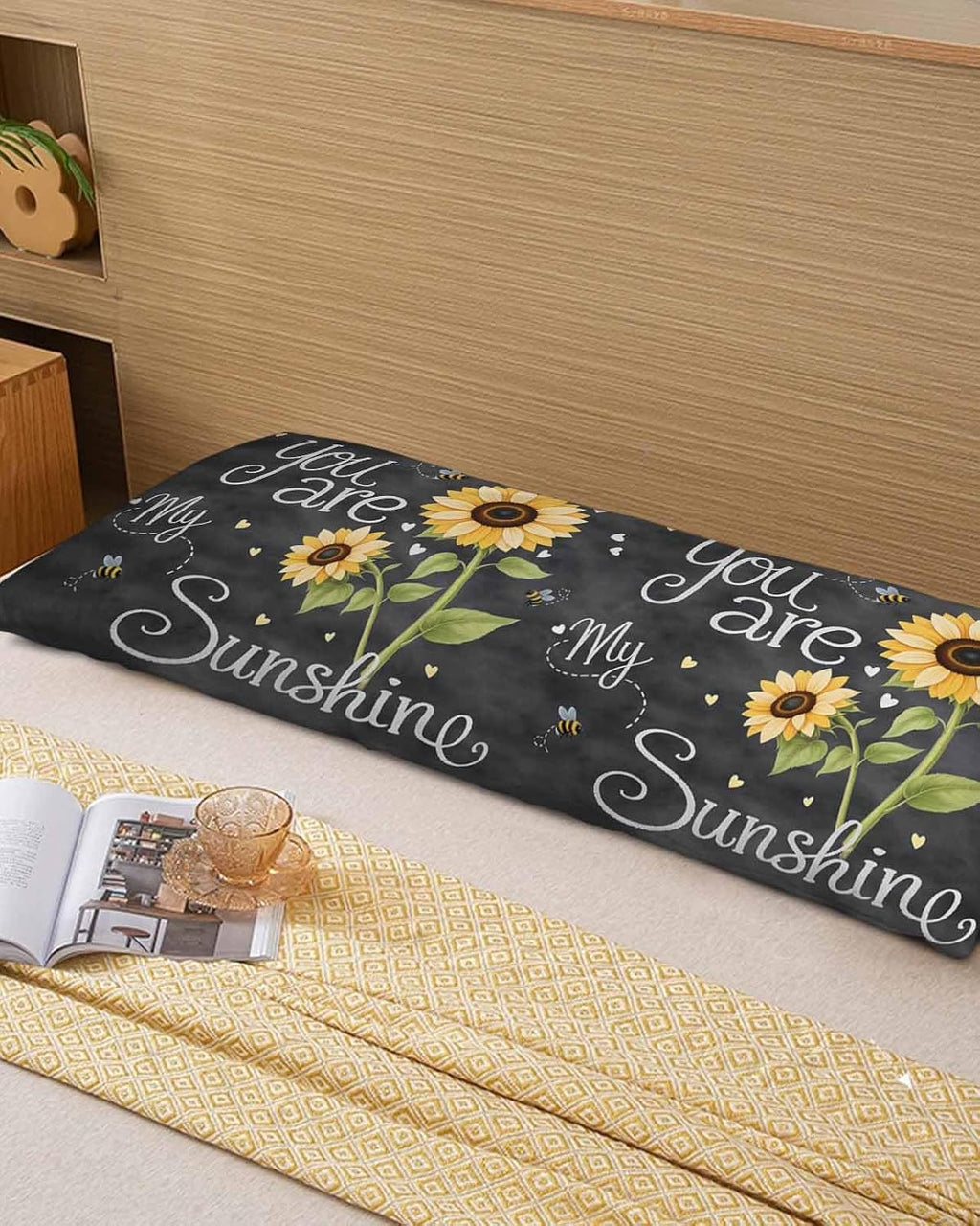 Rgaienmelw You Are My Sunshine Long Body Throw Pillow Covers 20x60 Inches, Rectangle Decorative Pillowcase with Zipper, Yellow Sunflow…