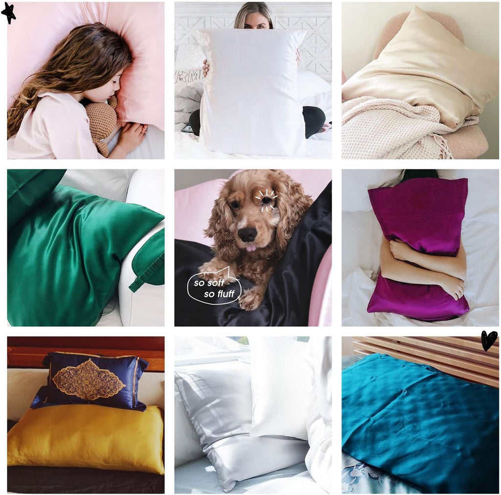 Ravmix Silk Pillow Cases with Zipper, 21momme Mulberry Silk Pillowcase for Hair Skin everyday comfort, Soft Smooth Breathable Cool Pillow…