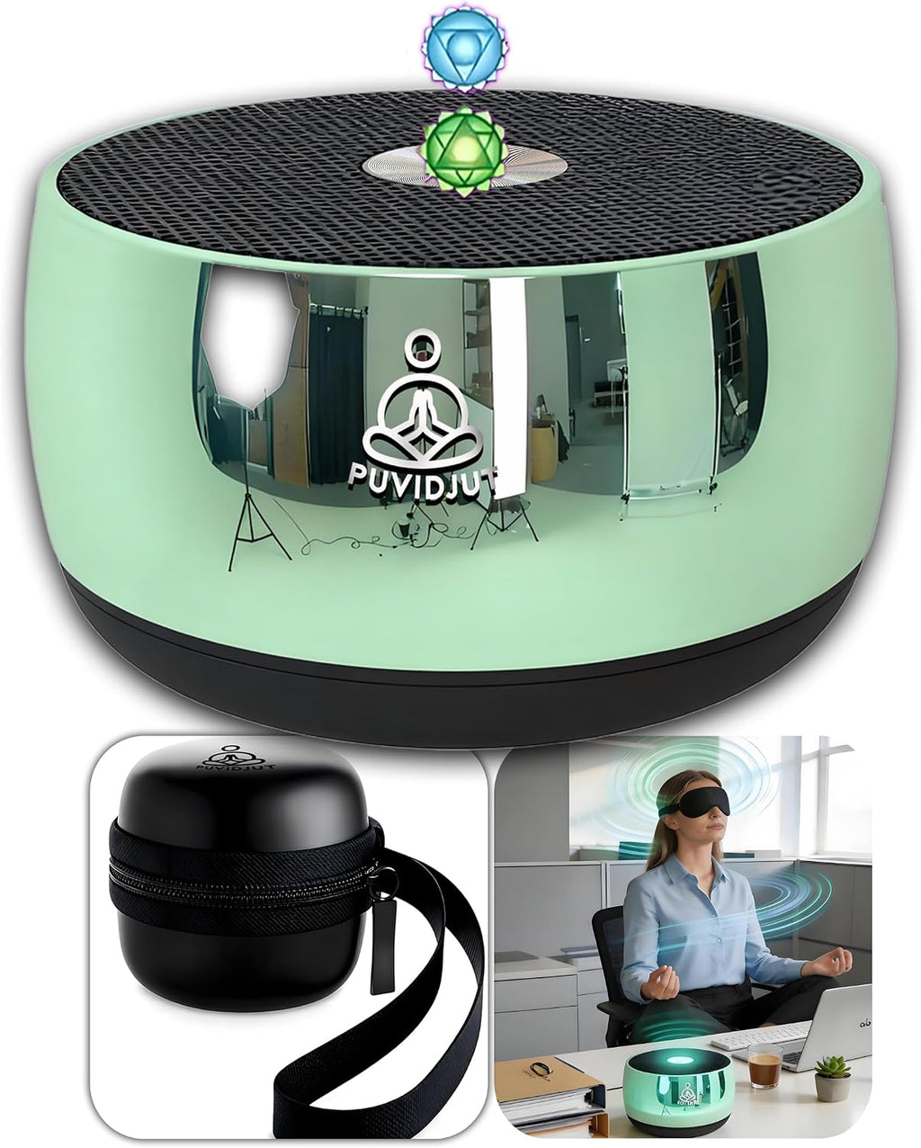 Puvidjutmeditationmachine Rain Drum Alternative–PUVIDJUT M3 Musical Instruments with Meditation Chime,5 Solfeggio Frequencies (417-639Hz),…