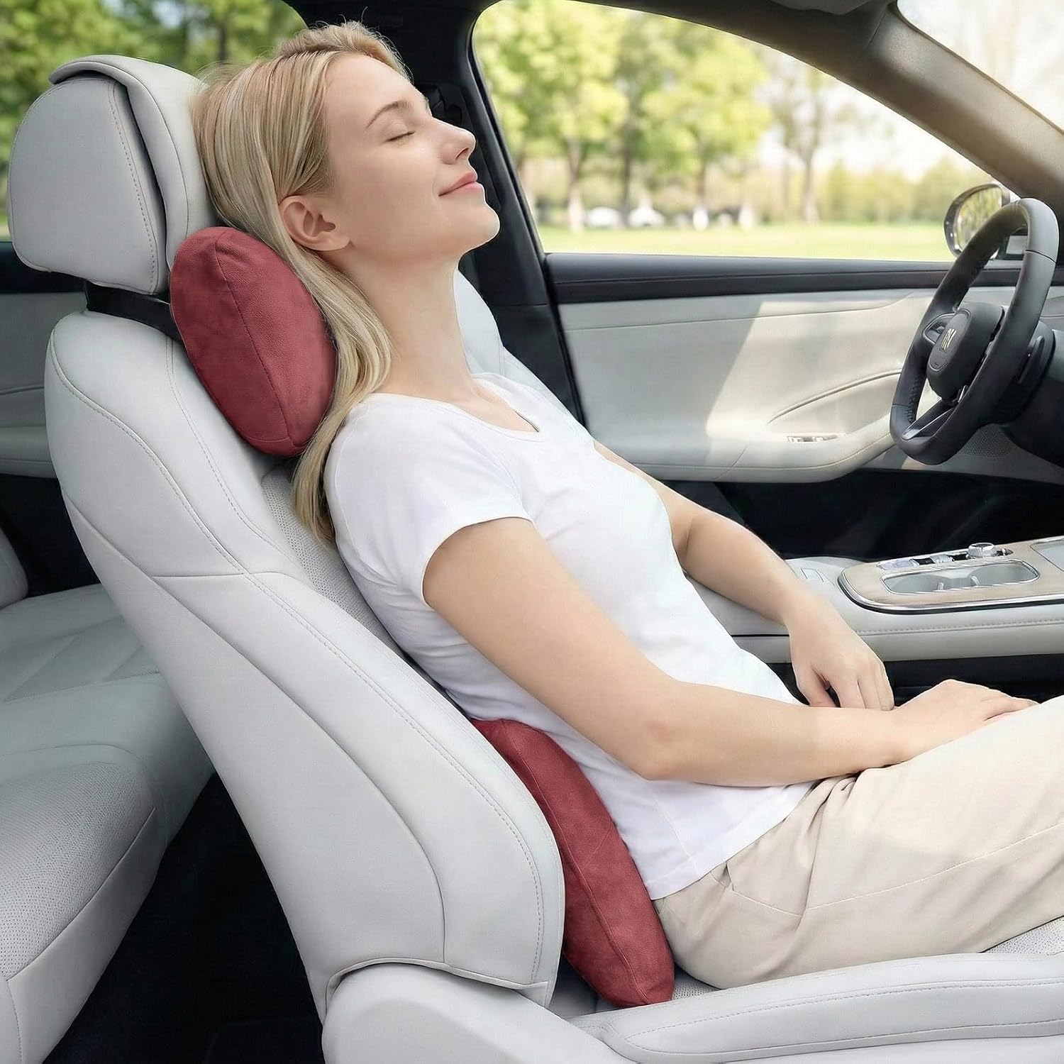 WELBRIT 2PCS Car Pillow for Car Neck Pillow for Driving Seat Neck Support Soft Cushion Back Support Head-Rests for Vehicle Sleeping…