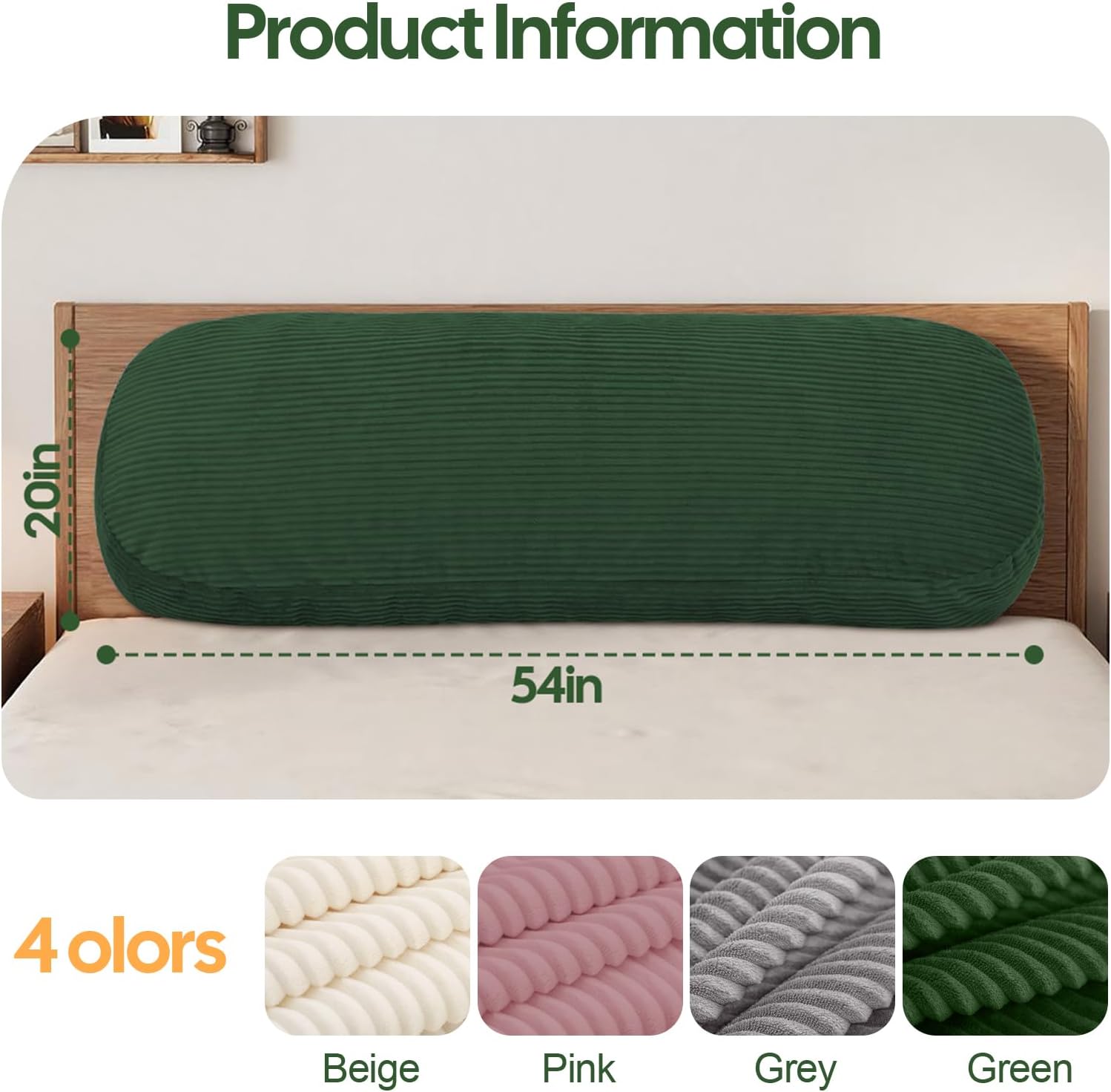 OutdoorFurnitureAccessories 20x54 Body Pillow for Adults, Long Body Pillow for Bed with Shredded Memory Foam, Big Firm Pillows for Pregnanc…