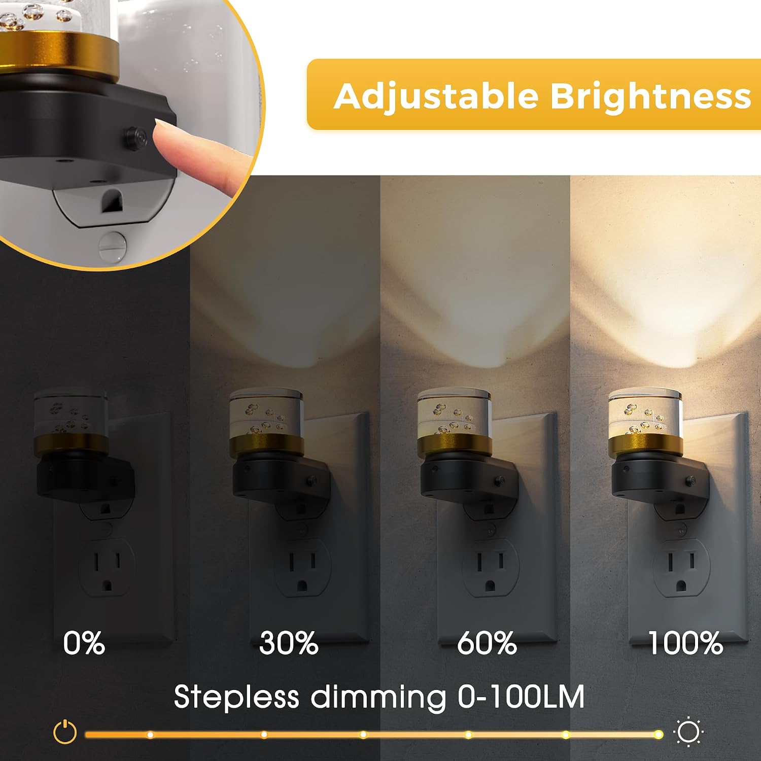 L LOHAS LED Night Light, Night Lights Plug into Wall, 3000K Soft Light LED NightLights, Built in Dusk to Dawn Sensor Bubble Wall Light…