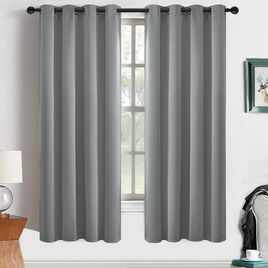 Yakamok Dove Grey Room Darking 63 Inch Length 2 Panel Sets for Livingroom Dining Room Darkening Thermal Insulated Bay Window Hotel Modern…
