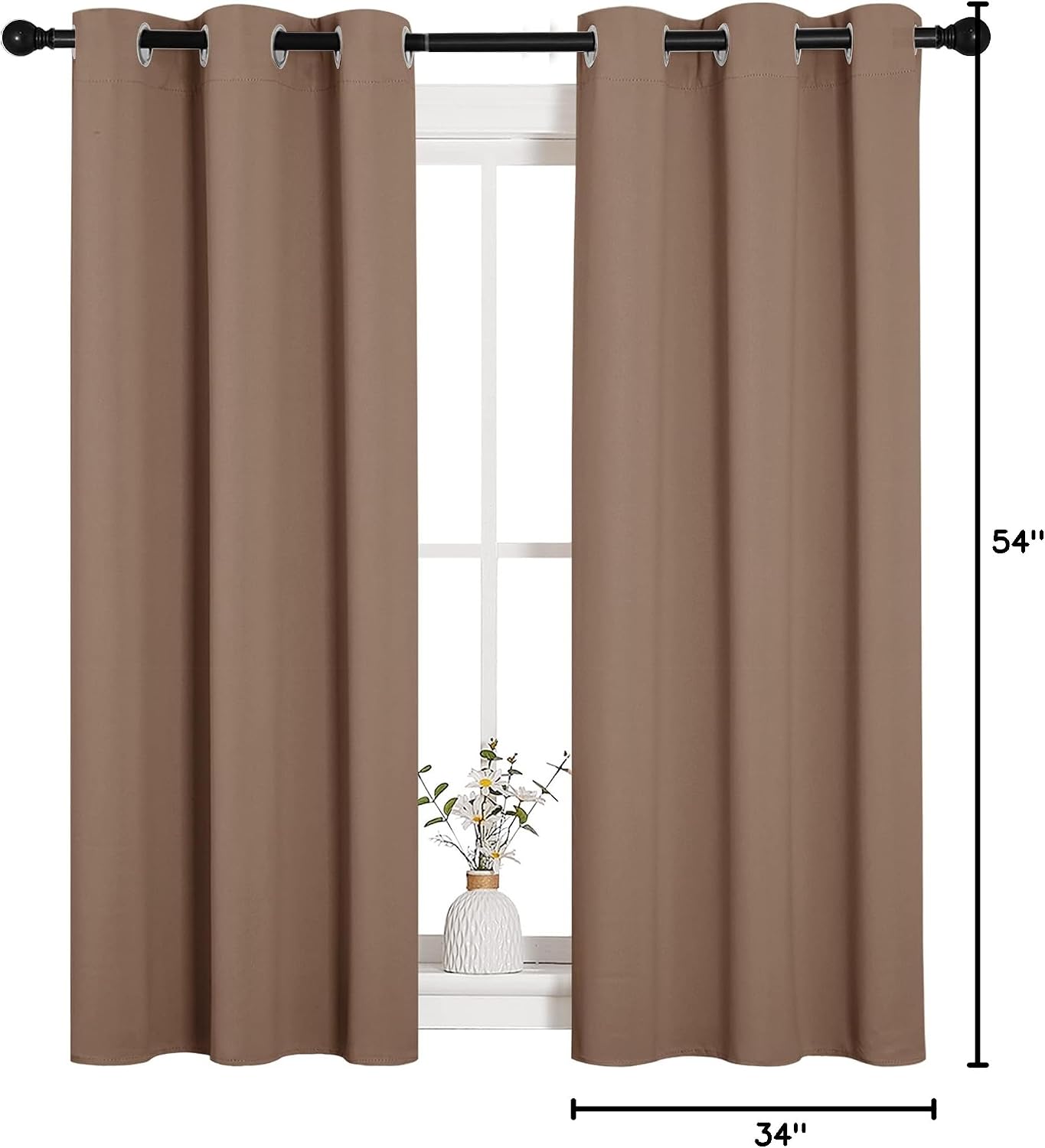 NICETOWN Window Draperies Room Darkening Curtain Panels, Window Treatment Thermal Insulated Solid Grommet Drapes for Bedroom (One Pair…