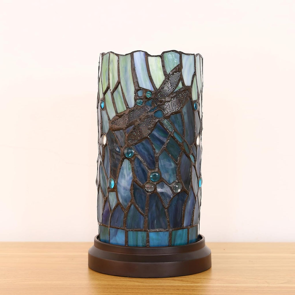 Tiffany Style Table Lamp for Bedroom Baroque Stained Glass Nightstand Bedside Night Lamp Party Light Hand-Made Art Home Deco Christmas…