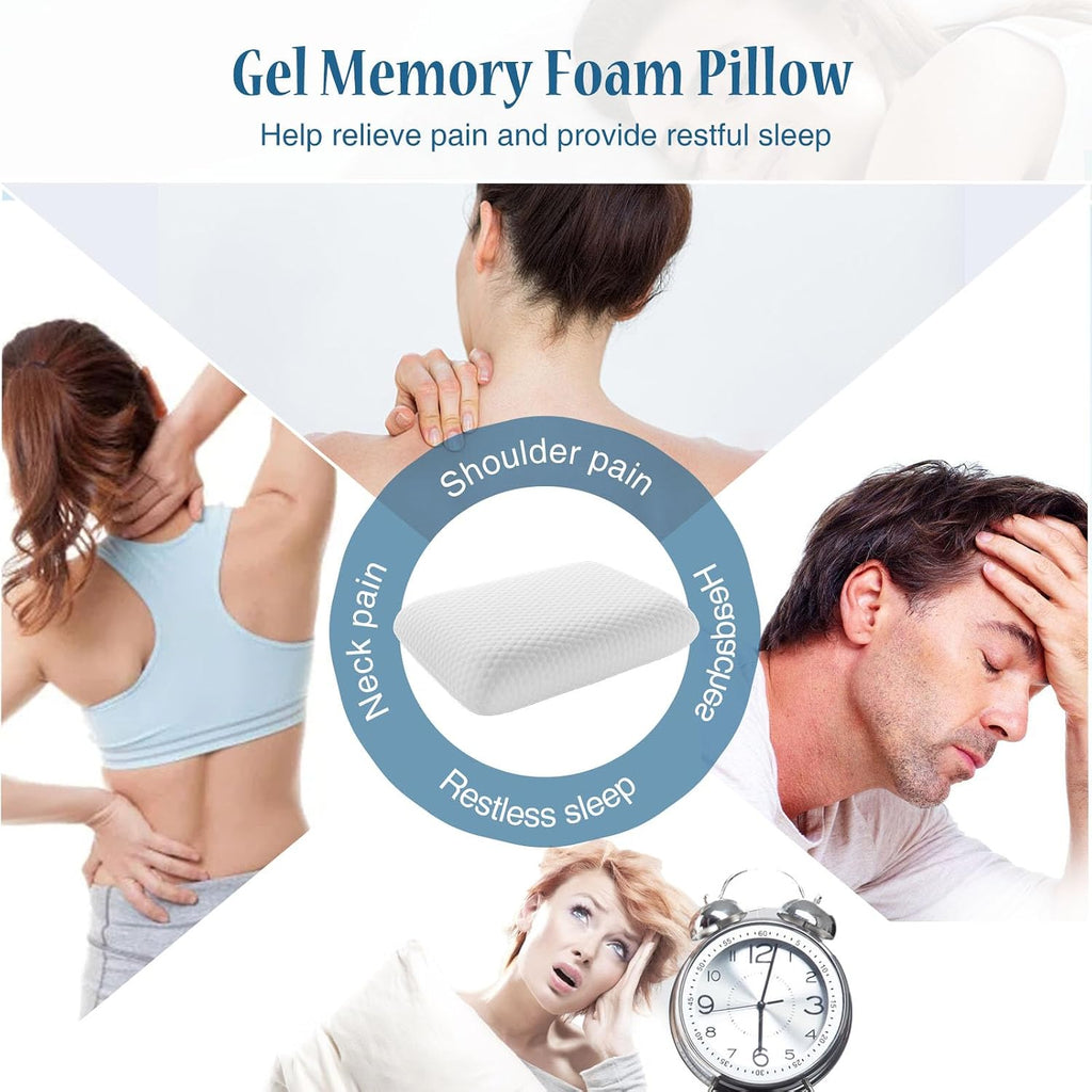 Olixis Memory Foam Pillows for Sleeping 5 Pack Queen Size Bed Pillows for Adults with Removable Washable Cover Breathable Mesh Gel Cooling…