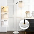 Floor Lamp for Living Room with Marble Base, Modern Standing Lamp with 3 Color Temperatures Bulb & Adjustable Linen Shade, Tall Lamp for…
