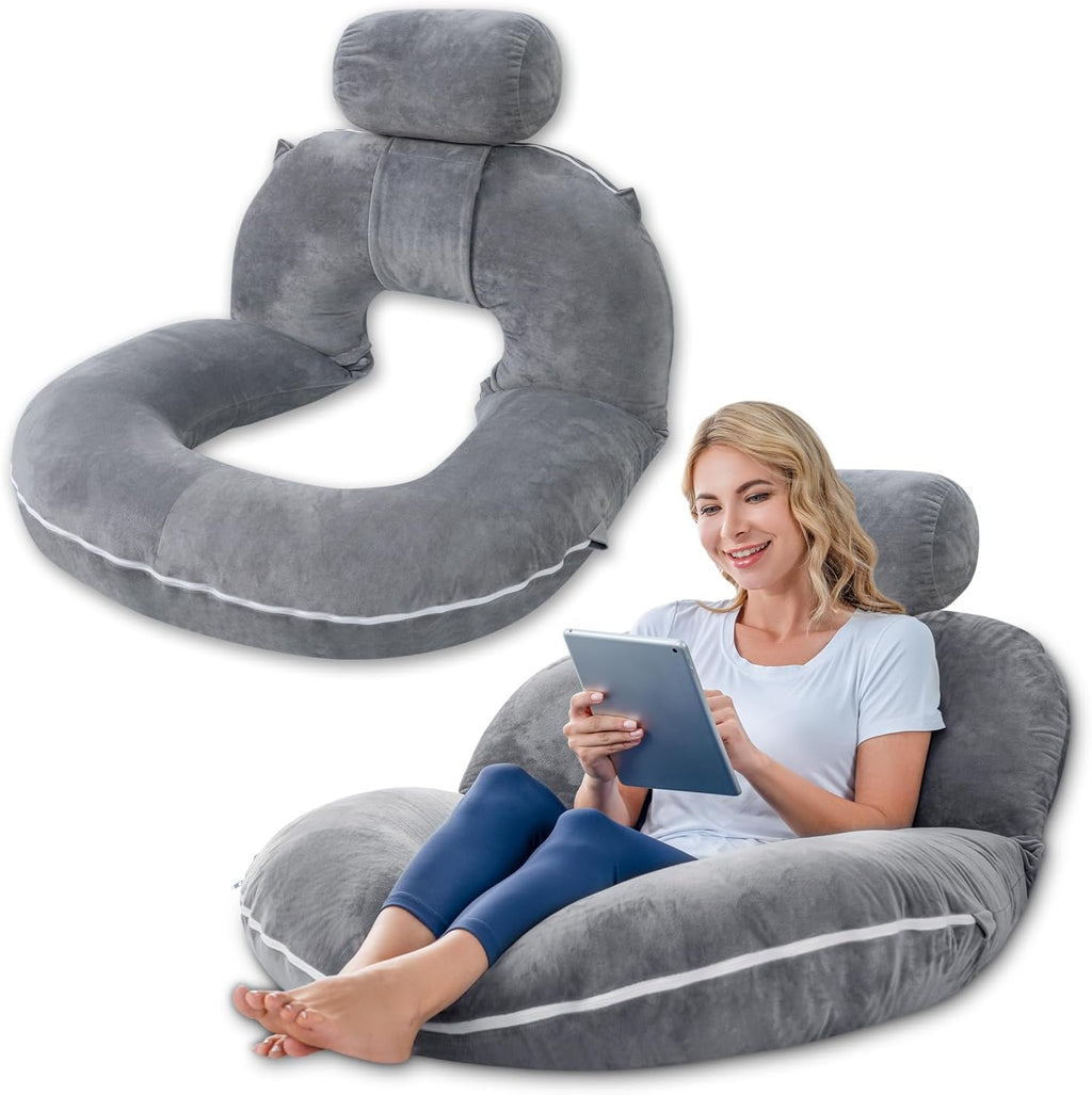 Insen Reading Pillow, Back Pillow for Sitting in Bed for Reading, Nurse & Relax, Reading Pillow for Adults, Moms & Kids, Sit Up Pillow for…