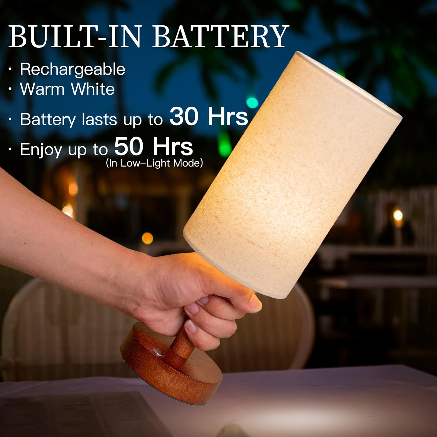 LALISU Small Table Lamp Nightstand Lamp Linen Lampshade Bedroom Wood Base Small Bedside Lamp for Night Stands, Desk Lamps for Reading…