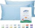 Sunflower Queen Pillowcases Set of 2, 100% Cotton Queen Pillow Cases 2, 20×30 inches Ashley Blue, Soft and Breathable