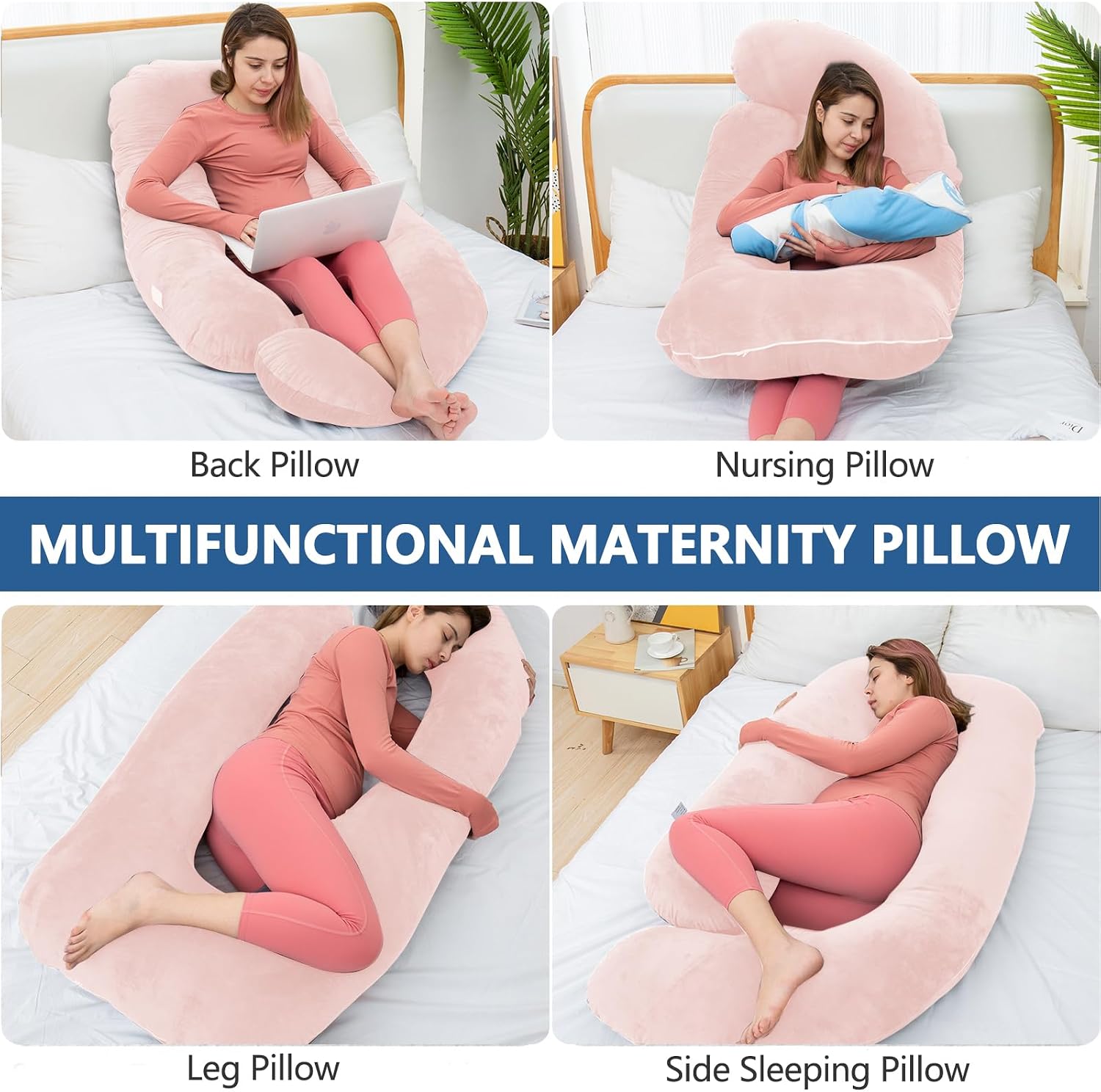 Shredded Memory Foam Body Pillow, Pregnancy Pillows for Sleeping, Maternity Pillow for Pregnant Women, Memory Foam Filling U Shaped Body…