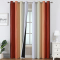 Estelartextiler Estelar Textiler Burnt Orange & Greyish White Ombre Blackout Curtains 96 Inch Length 2 Panels, Light Blocking Thermal Insul…