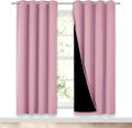 Nicetown Crystal Pink Full Shade Curtain Panels, Pair of Energy Smart & Noise Blocking Out Blackout Drapes for Dining Room Window, Thermal…