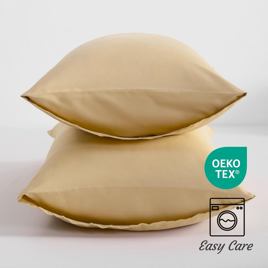 Ntbay Queen Pillow Cases Set of 2, 2 Pack Brushed Microfiber Pillowcases, Soft, Wrinkle, Fade, Stain Resistant Pillow Cases with Envelope C…