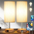 Yarra-Decor Bedside Lamp with USB A+C Charging Ports Set of Two - Touch Control Table Lamp for Wood 3 Way Dimmable Nightstand Lamp with…