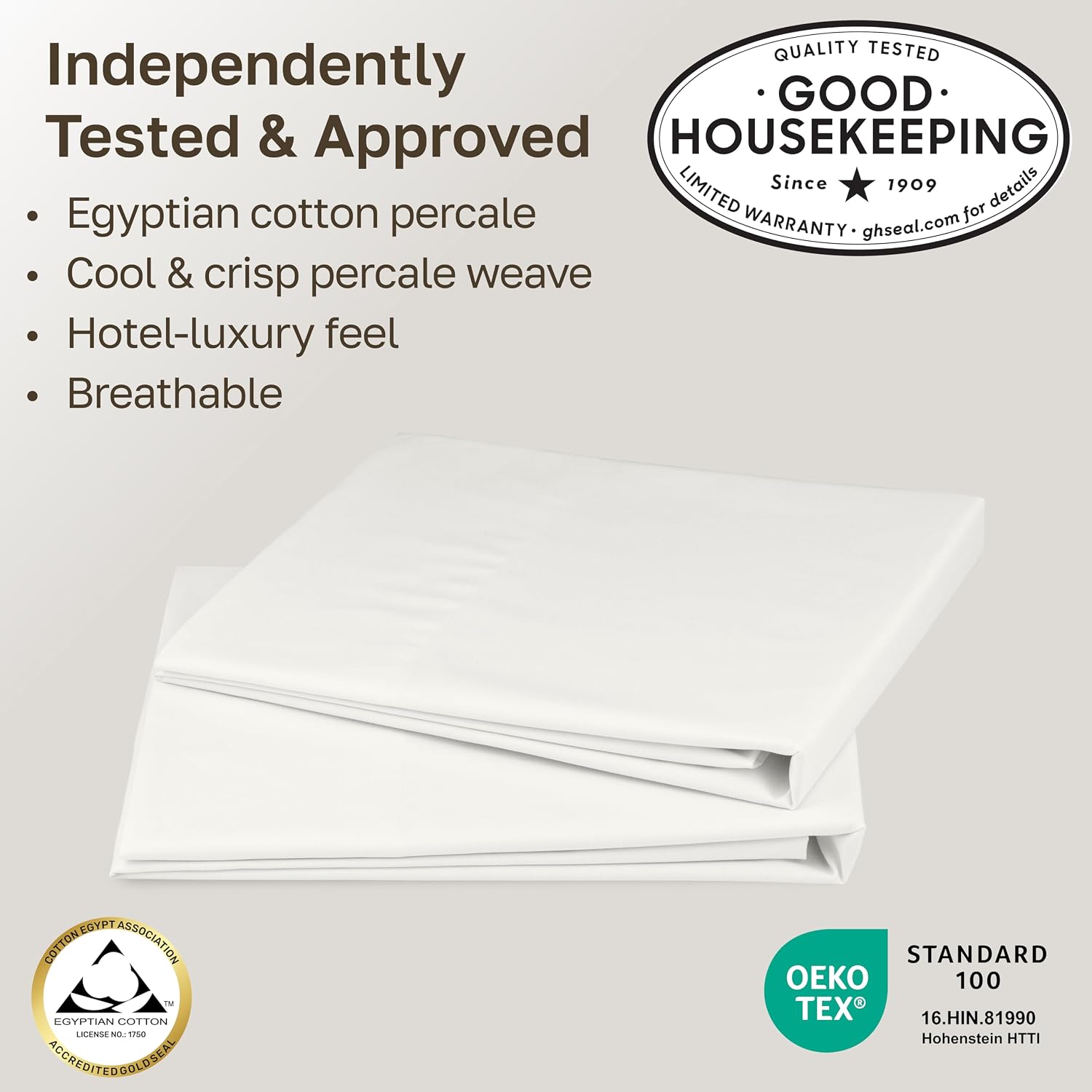 CaliforniaDesignDen California Design Den Percale Pillow Cases King Size Set of 2-100% Egyptian Cotton, Crisp Percale Feel, Breathable & So…