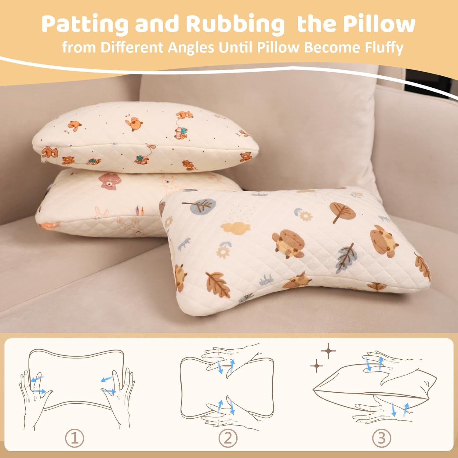 vocheer Small Pillows for Sleeping, 11"x 7" Mini Travel Pillow, Tiny Pillows for Neck, Wrist, Lumbar and Knee, Pets Pillow, Cotton…
