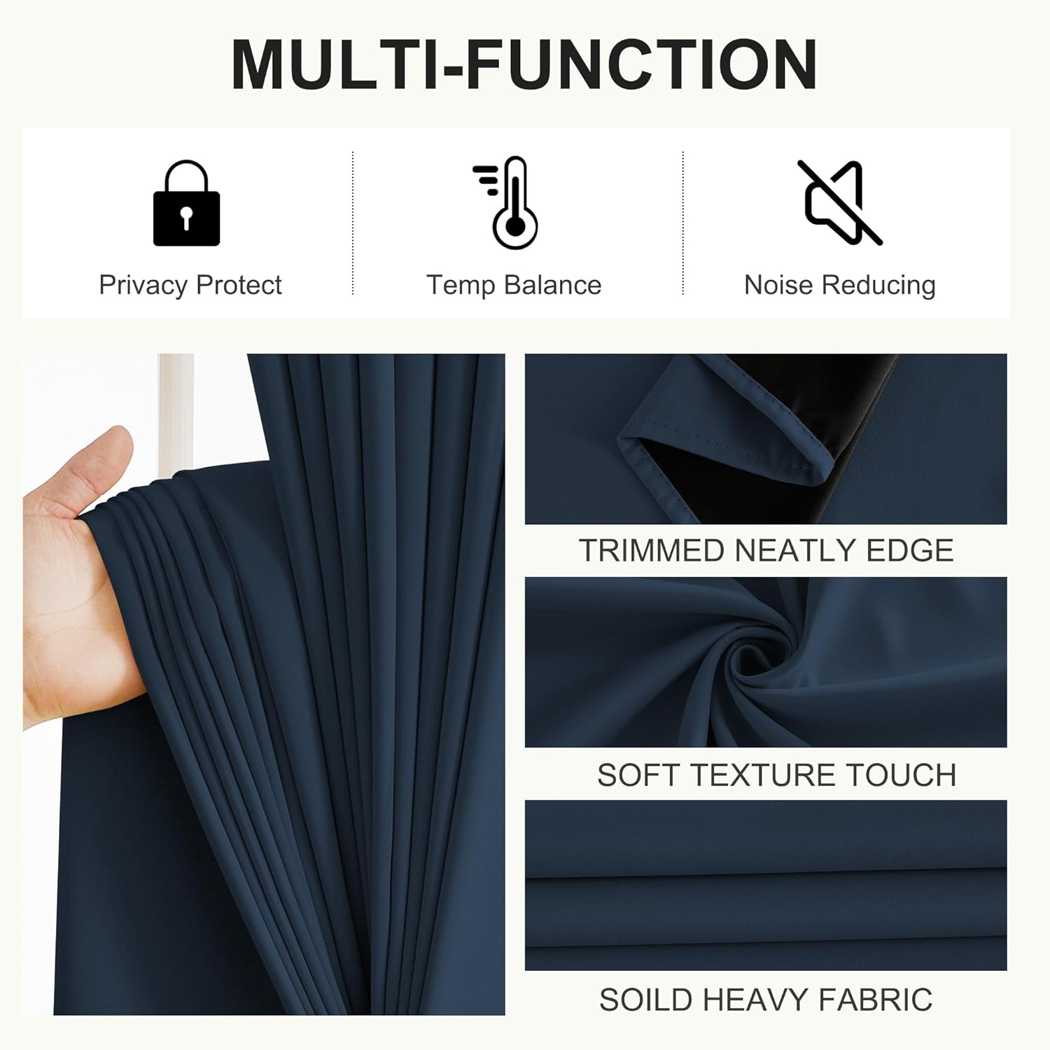 NICETOWN 100% Blackout Curtains 84 Inch Length 2 Panels Set, Thermal Insulated Long Curtains & Drapes, Room Darkening Grommet Drapes for…