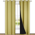 Nicetown Paler Yellow Full Shade Curtain Panels, Pair of Thermal Insulated & Energy Efficiency Blackout Curtains for Living Room Windows, L…