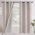 YoungsTex Linen Blackout Curtains for Bedroom 72 Inches Length, Full Room Darkening Natural Linen Textured Black Out Window Drapes with The…