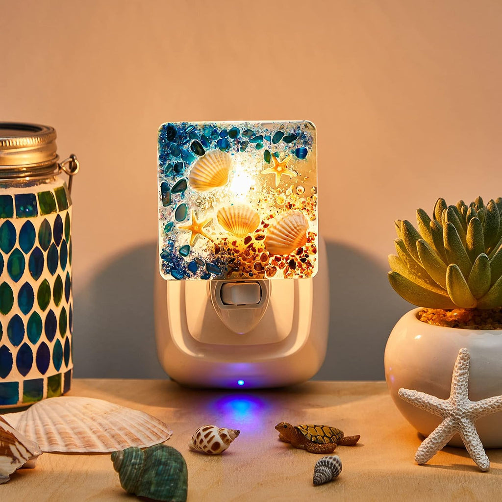 Hortsun Plug in Seashell Night Light Ocean Sea Animal Decorative Night Light Plug in Beach Lamps Vintage Ocean Lamps for Adult for Home…
