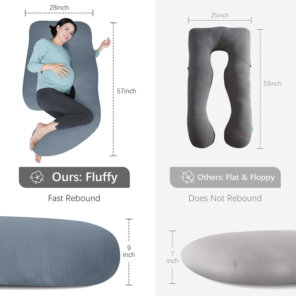 Moonpark MOON PARK Pregnancy Pillows for Sleeping - U Shaped Full Body Maternity Pillow with Removable Cover - Support for Back, Legs, Bell…