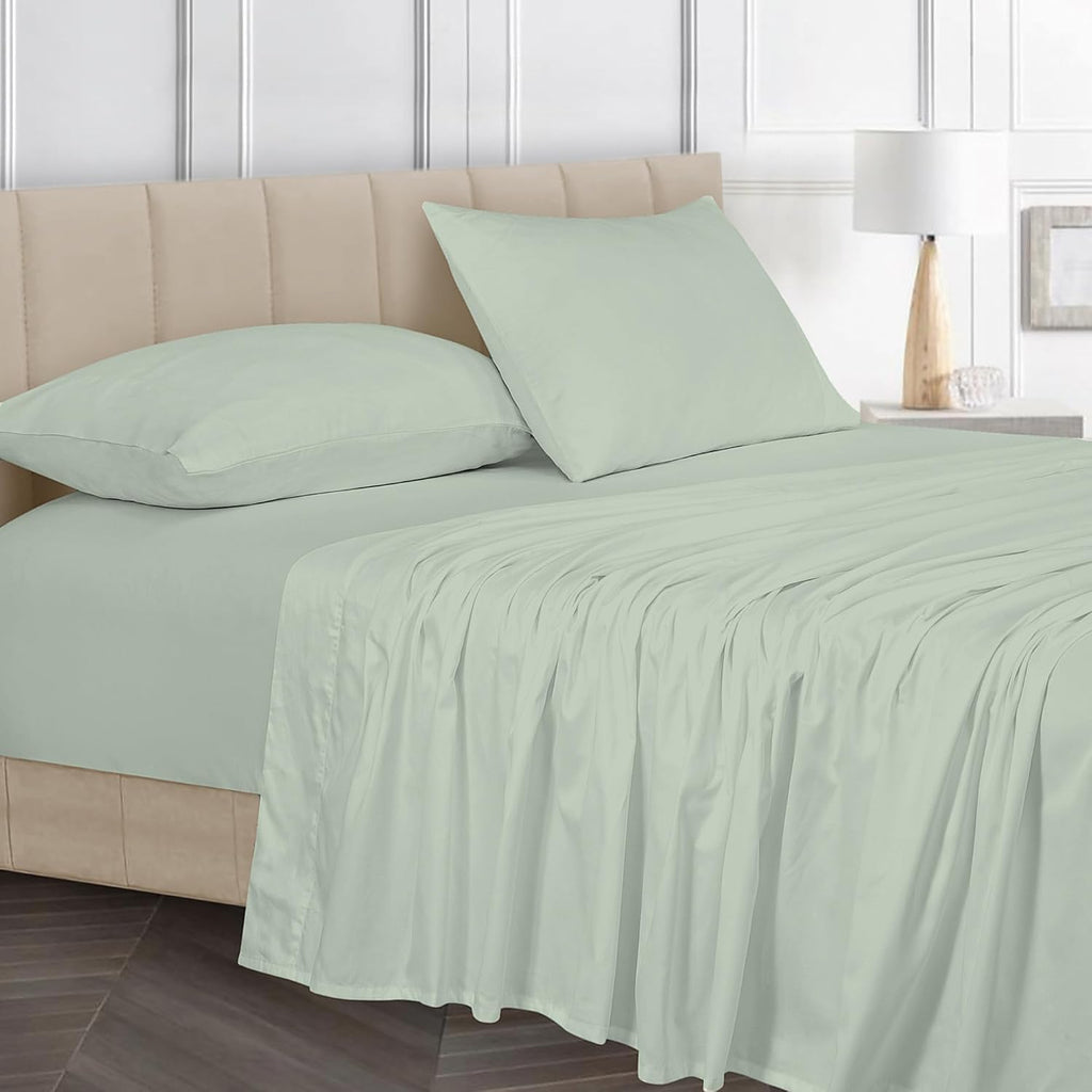Royalelinens ROYALE LINENS Bamboo Viscose King Sheet Set - Cooling Bed Sheet Set - 1 Fitted, 1 Flat & 2 Pillowcase - Fits Up to 16" - Organ…