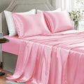 Golal Satin Sheets Full Size - 4 Pieces Luxury Silky Soft Bed Sheets, Wrinkle-Free Light Pink Satin Silk Sheet Set with 1 Deep Pocket Fitte…