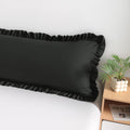 Bedsum Ruffled Body Pillowcase, 20x54 Inches, Brushed Microfiber with Envelope Closure, Soft Wrinkle-Resistant, Black Black