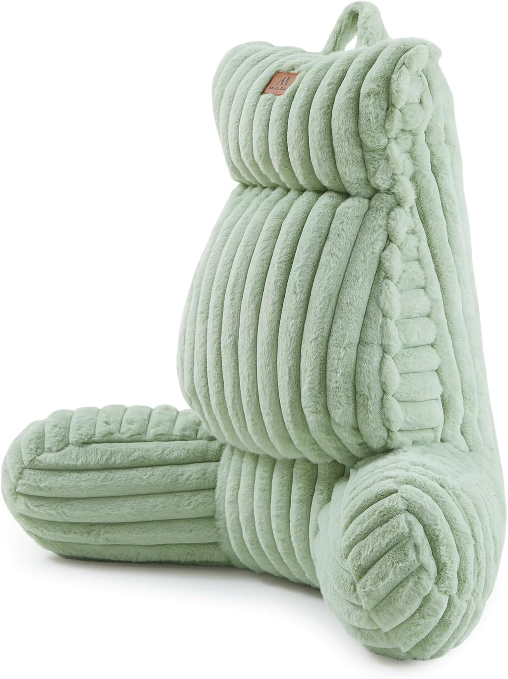 AmélieHome Amélie Home Faux Fur Reading Pillow with Pocket for Sitting in Bed, Adult Backrest Bed Pillow with Washable Cover for Loung…