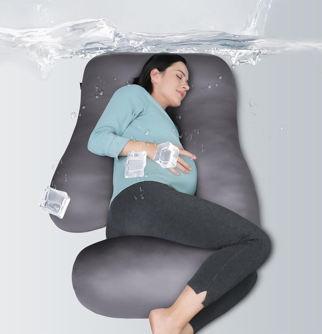 Moonpark MOON PARK Pregnancy Pillows for Sleeping - U Shaped Full Body Maternity Pillow with Removable Cover - Support for Back, Legs, Bell…