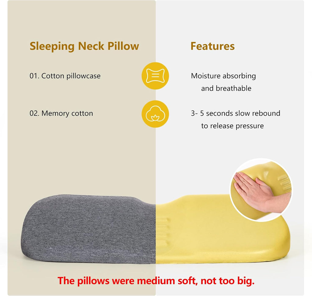 Cozyth Cervical Neck Pillows for Sleeping, Memory Foam Neck Bolster Support Pillow and Shoulder Relaxer for Stiff, Neck Support Pillow…