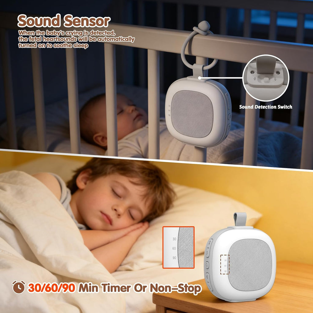 Gemmac Portable White Noise Sound Machine with Mood Lighting 7 Color Night Light 32 Soothing Sounds, Timer, Memory Function Adjustable Volu…
