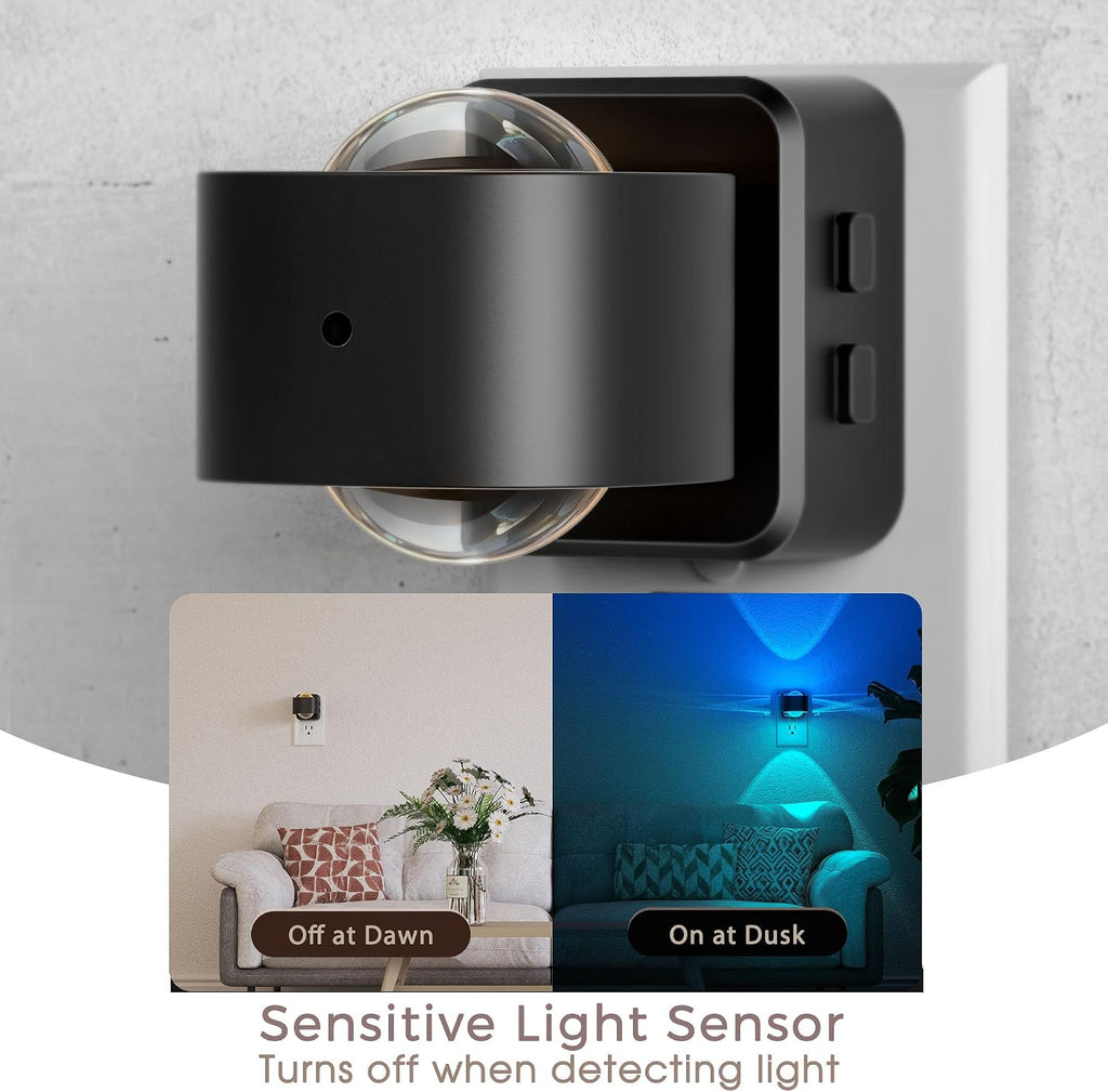 Briignite Night Light Projector, RGB Color Changing Night Light for Kids, 180° Rotating Night Lights Plug into Wall, Dusk to Dawn Sensor…