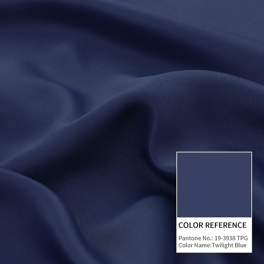 BGment Navy Blue Cafe Curtains 48 Inch Length- 34 x 48 inch Rod Pocket and Back Tab Thermal Insulated Room Darkening Short Curtains for Kit…