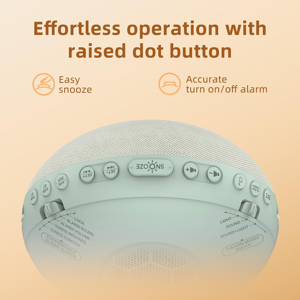 Odokee Sunrise Alarm Clock White Noise Machine: Natural Wake Up Light - Dimmable Clock with Bluetooth Speaker for Bedroom - 25 Sleep…