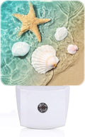 Starfish and Seashell On Beach Night Light, Plug Into Wall Decor for Stairway, Hallway, Kitchen, Dusk to Dawn Sensor Nightlights for…