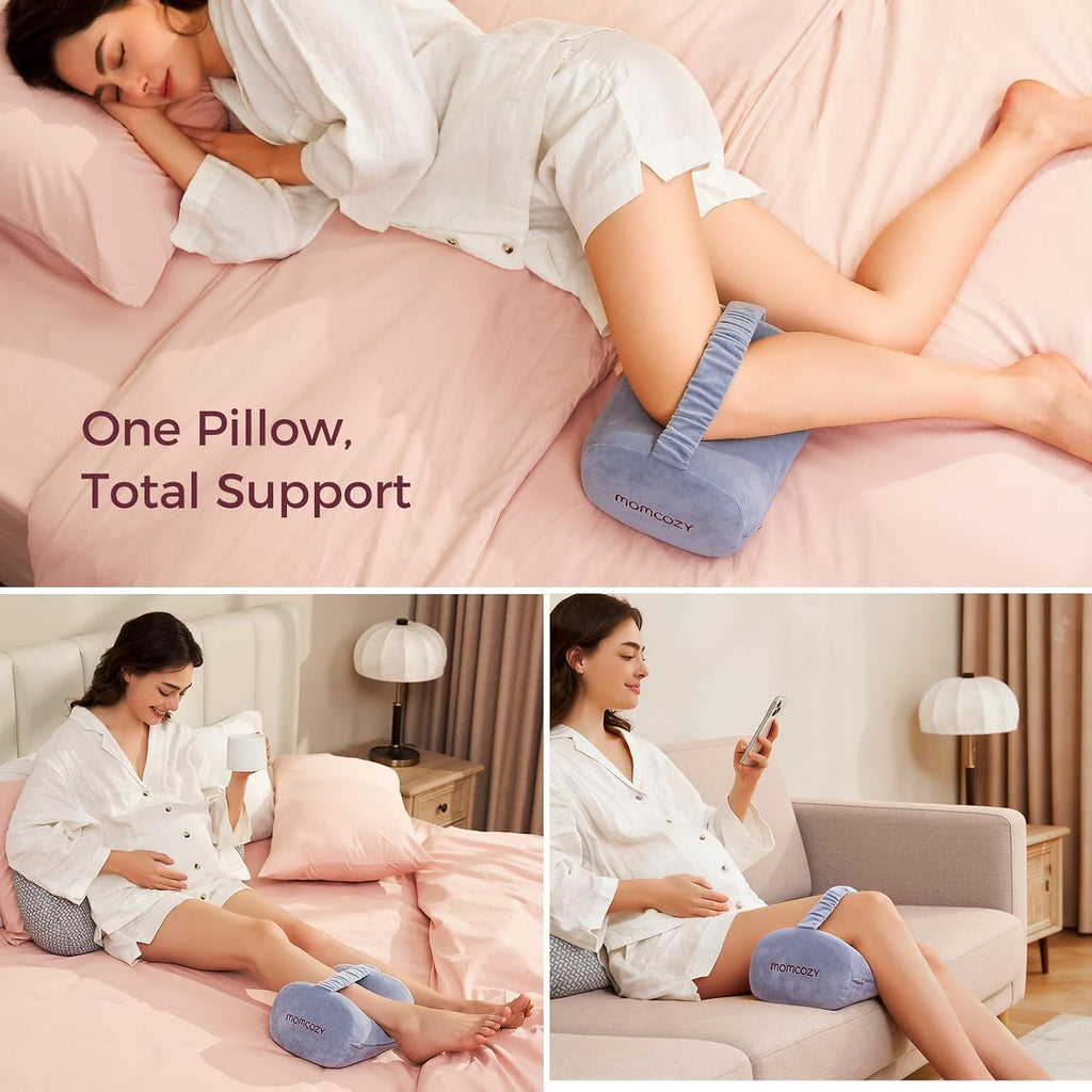 Momcozy Knee Pillow for Side Sleepers, Soft Memory Foam & Pinch-Free Design, Relieve Knee, Leg and Sciatica Pain, Adjustable Elastic Strap…