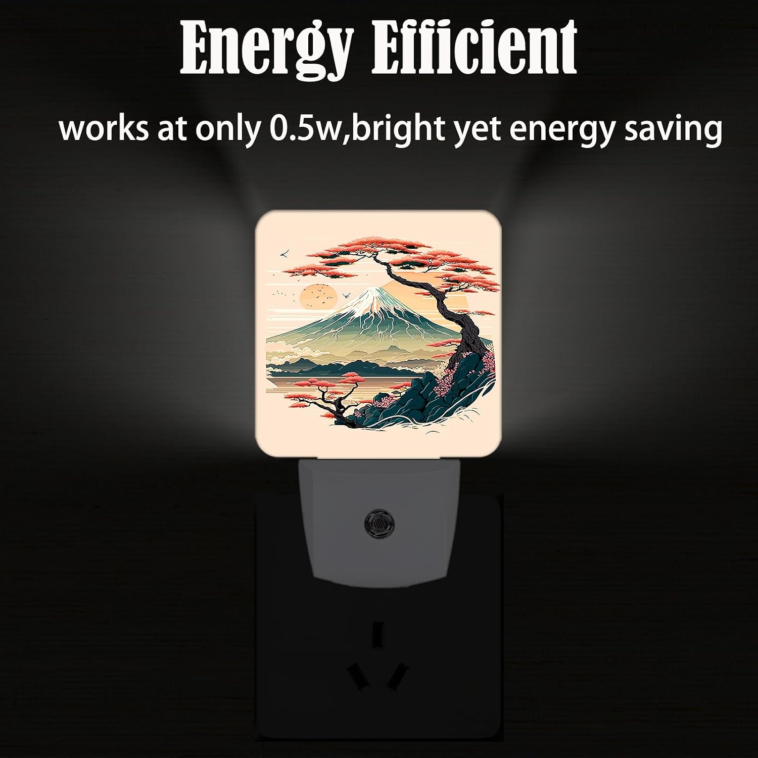 Mount Fuji Night Light, Plug-in Night Lights with Dusk to Dawn Sensor for Stairway, Hallway, Bedroom Sleep Friendly Ideal for…